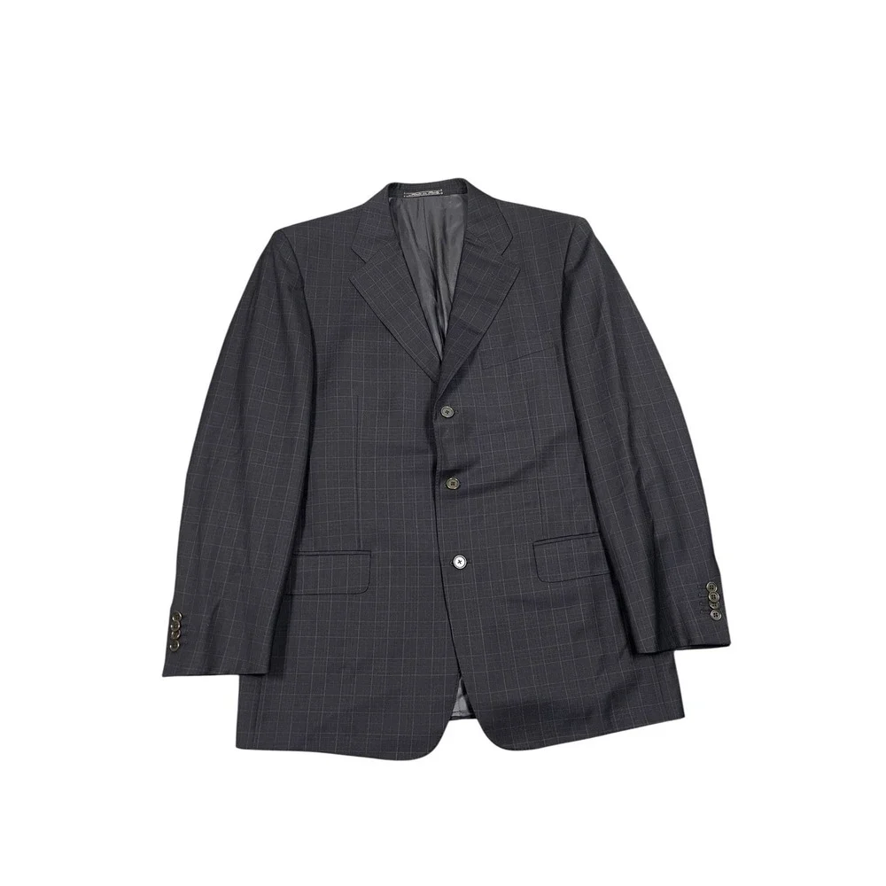 Ermenegildo Zegna TROFEO BLUE PLAID WOOL SPORT COAT, EU 52R / US 42R